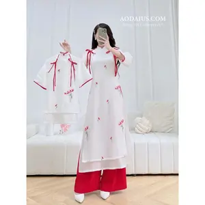 Floral Mother Daughter Matching Vietnamese Áo Dài N18