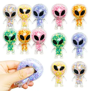 Soft Gel Alien Toys Set for Kids, Stress Relief Balls, Space Party Favors, Bath Tub Toys, Pool Toys, Desk Decorations, Random Colors & Styles