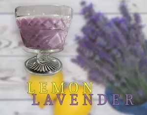 Lemon Lavender Scented Candle in Starburst Pattern Glass