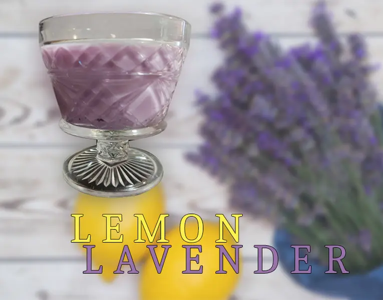 Lemon Lavender Scented Candle in Starburst Pattern Glass