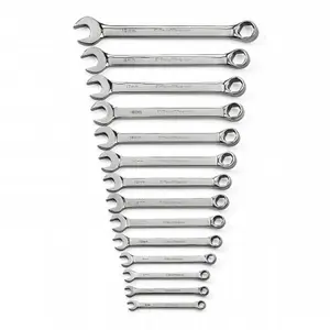 GearWrench 81925 Full Polish Combination Non-Ratcheting Wrench Set Metric - 14 Piece