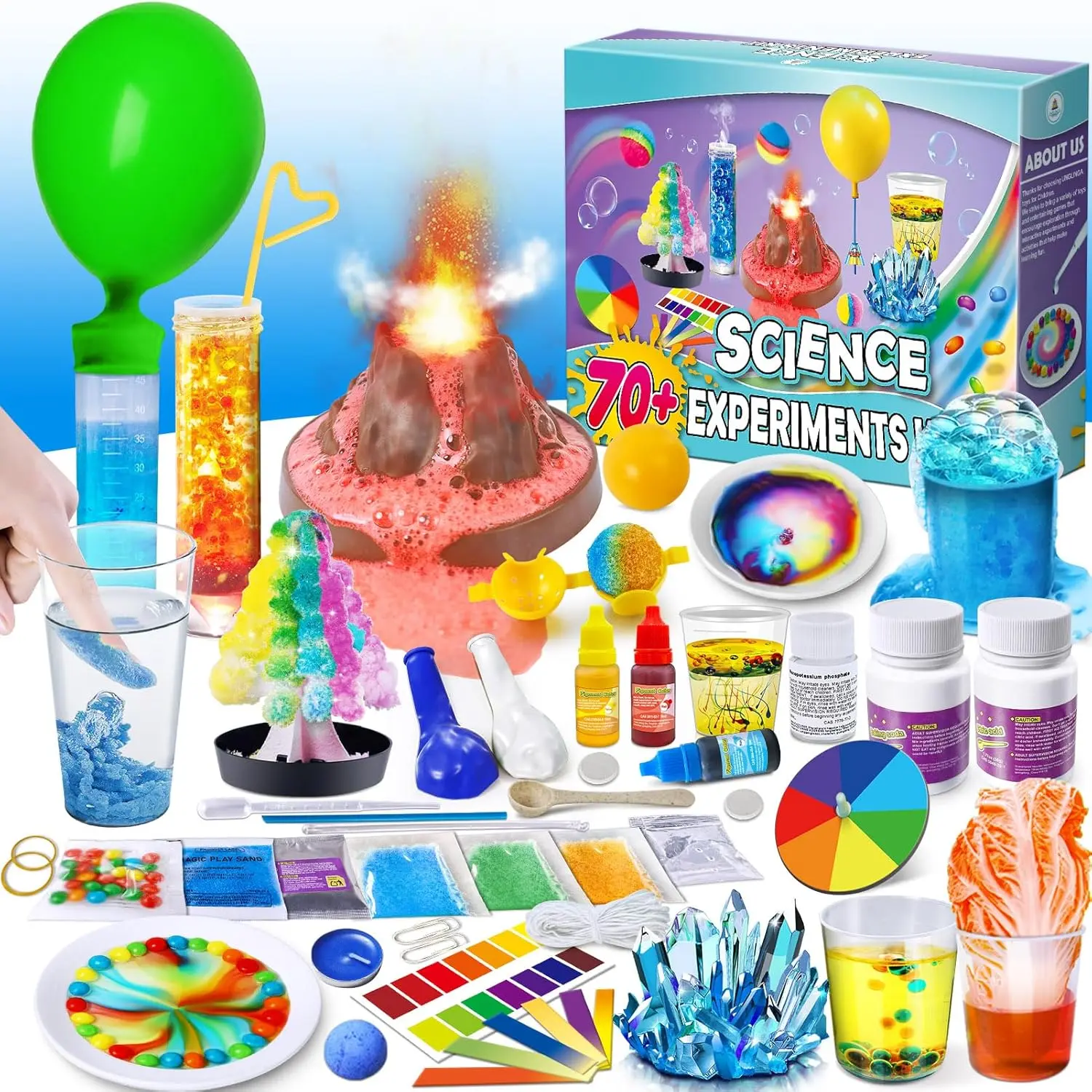 Fall Halloween Gift Unisex Kids' STEM Science Kit - 70+ Chemistry Experiments, Interactive Play Educational Toy for Critical Thinking, Birthday Gift