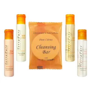 Terra Pure Wild Citrus All-in-Kit (75pcs)| 15 of each Shampoo, Conditioner, Body Wash, Lotion and 1 oz. Bar Soap | 1 oz. Liquids and 1 oz. Bar Soaps | 1-Shoppe All-In-Kit Body Care Luxury Scented Set