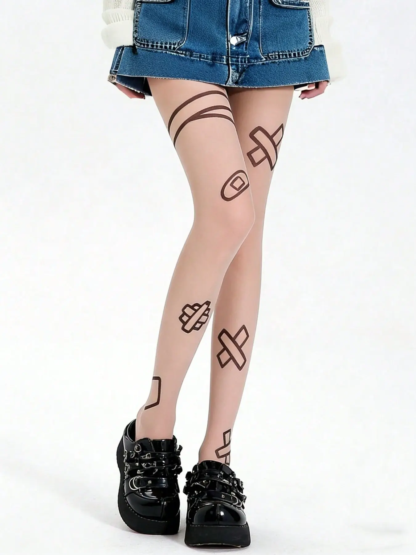 Nude Sheer Tights with Polka Dot Print, Slim-Fitting Stockings for Party, Bar, Rave, Daily Wear, All Seasons Fashion