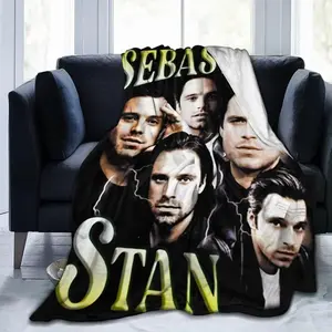 Blanket Sebastians Actors Stan Throw Flannel Blankets Warm Soft Cozy Fuzzy Air Conditioning Blanket for Living Room Sofa Bed Gift Blankets for All Seasons 30"x40"