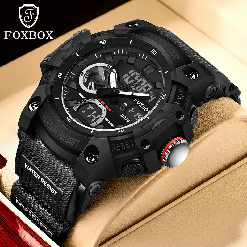 LIGE Men's Sports Digital-Analog Wristwatch, Shock Resistant Outdoor Design with a Luminescent Waterproof Round Dial - Father's Day Gift, Waterproof Wristwatch