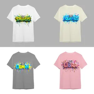 Y2K Zodiac Drip T-Shirt, Custom Astrology Crewneck Gift for White_ Sport Grey_ Sand_ Light Pink - DarkFlex