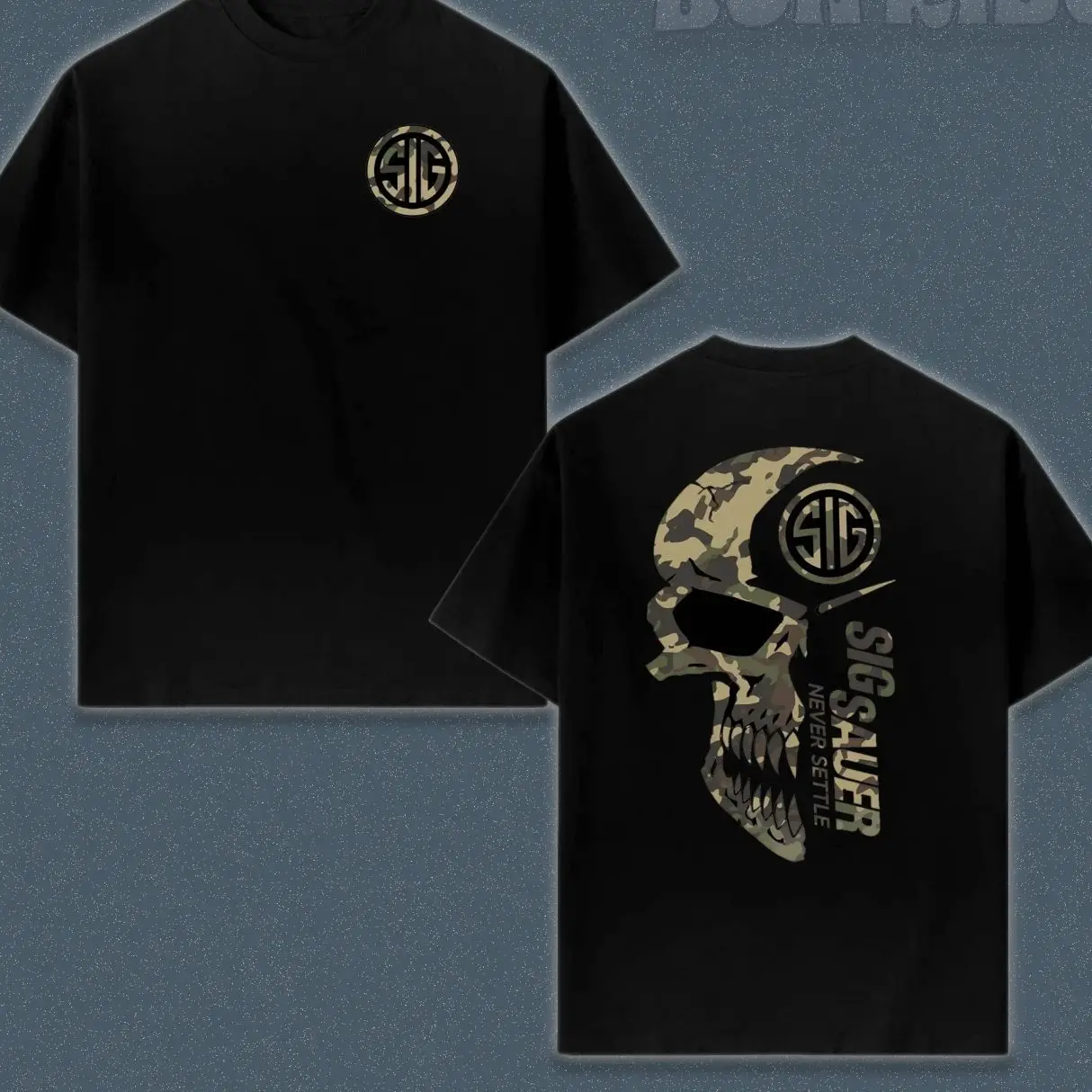 Men's Classic Graphic T-Shirt, "Never Settle" Digital Camo Print in Soft 100% Cotton Fabric, Breathable Streetwear Style for Casual Wear I21