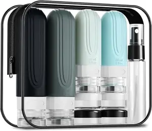 16-Pack TSA Approved Travel Bottles 3oz Leakproof Refillable Silicone Toiletry Set with Clear Bag Eco-Friendly Triple-layer Design for Shampoo Conditioner Lotion & More