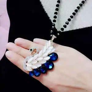 LisiZen 2025 Long Tassel Sweater Chain Necklace, Chic Autumn Winter Pendant, Luxury Fashion Jewelry for Women Crystal Design Ear Cuffs DZXL2036 Elegant