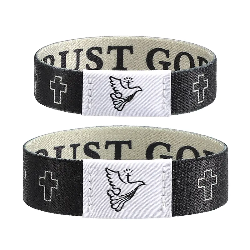Women's Christian 2-Pack Scripture Verse Bracelets - NFC Wrist Accessory, Religious Iconography Bracelets & Bangles, Cross Charm, 2 Sizes (0.79x7.87in), Faith-Inspired Graphic, Gift-Ready Faith Bangle, Modern Innovation Blend, Casual Adult Accessory