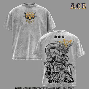 Mahoraga JJK Anime Graphic Tee, Vintage Washed Oversized Dark Anime Streetwear T-Shirt, Soft Cotton Unisex Apparel, Gift for Jujutsu Kaisen Fans