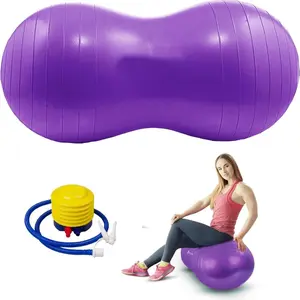 Thickened Peanut Yoga Fitness Ball with Pump, Yoga Exercise Ball, Pregnancy Birth Aid, Core Strength Training, Balance Rehabilitation, Christmas Gift