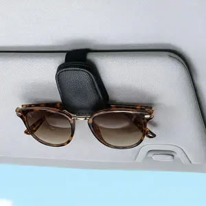 Magnetic Leather Car Sun Visor Sunglasses Holder - Slim Eyeglass Hanger Clip, Interior Organizer, Fits Most Vehicles, Summer Safety Car Accessory