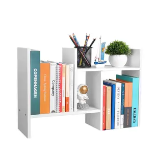 Desktop Shelf Organizer - Adjustable Wood Desktop Bookshelf, Table Top Shelves, Desk Book Organizer for Office Supplies and Home Décor