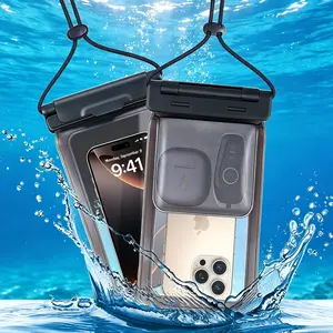Dual Waterproof Phone Pouch IPX8 Saltwater Resistant 7.5 Inch Large Capacity with Thick Case Compatibility Floating Dry Bag for Travel Beach Kayaking Cruise Diving，swim kit，cruise ship，underwater photography ， outdoor swimming