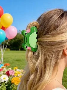 Cute Frog Hair Clip, Creative Ponytail Holder, Acrylic Hair Claw, Clip In Claw, Unique Daily Hair Accessory, Women Fashion Shark Clasp, Super Cute Clips
