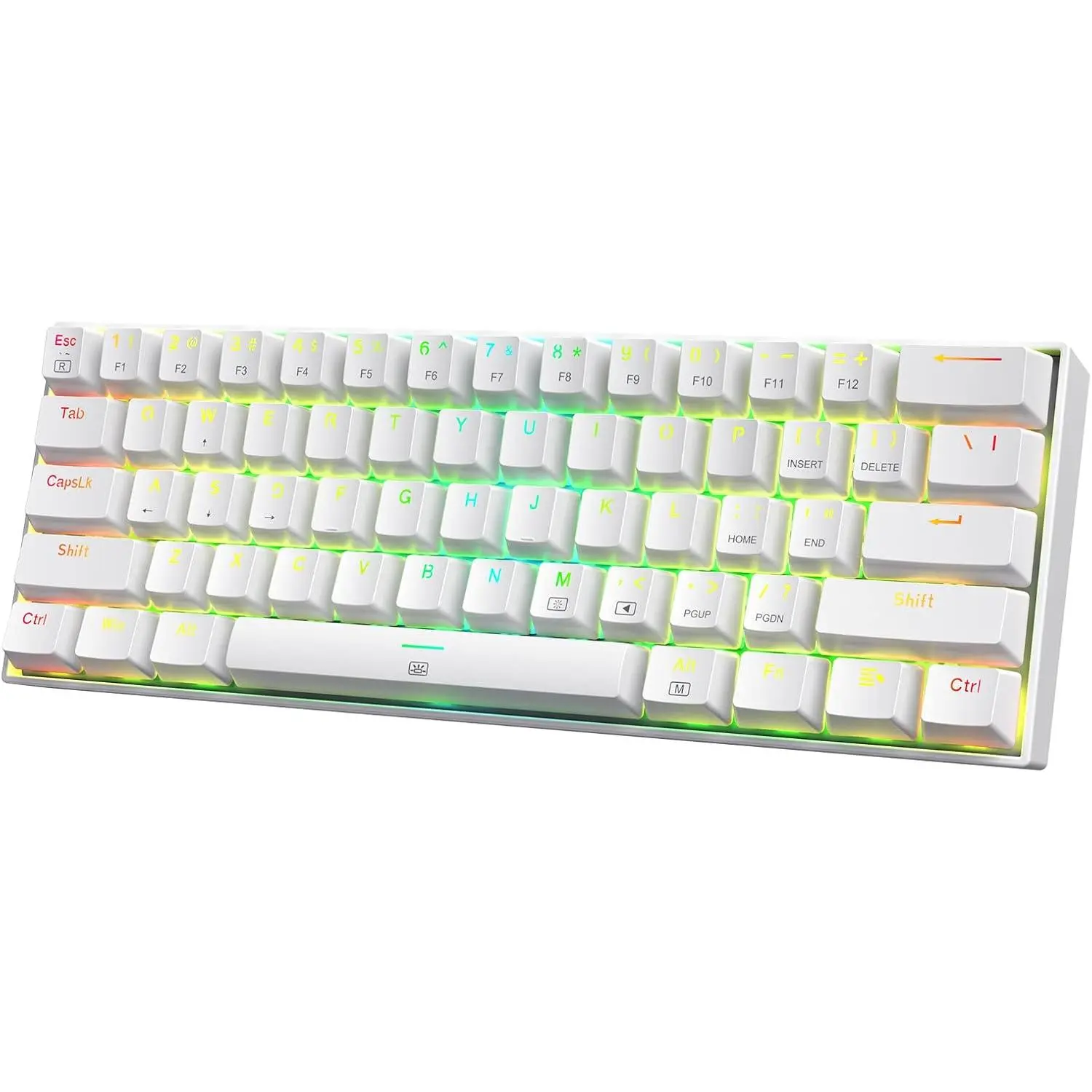 Redragon K630 Dragonborn 60% Wired RGB Gaming Keyboard, 61 Keys Compact Mechanical Keyboard with Linear Red Switch, Pro Driver Support