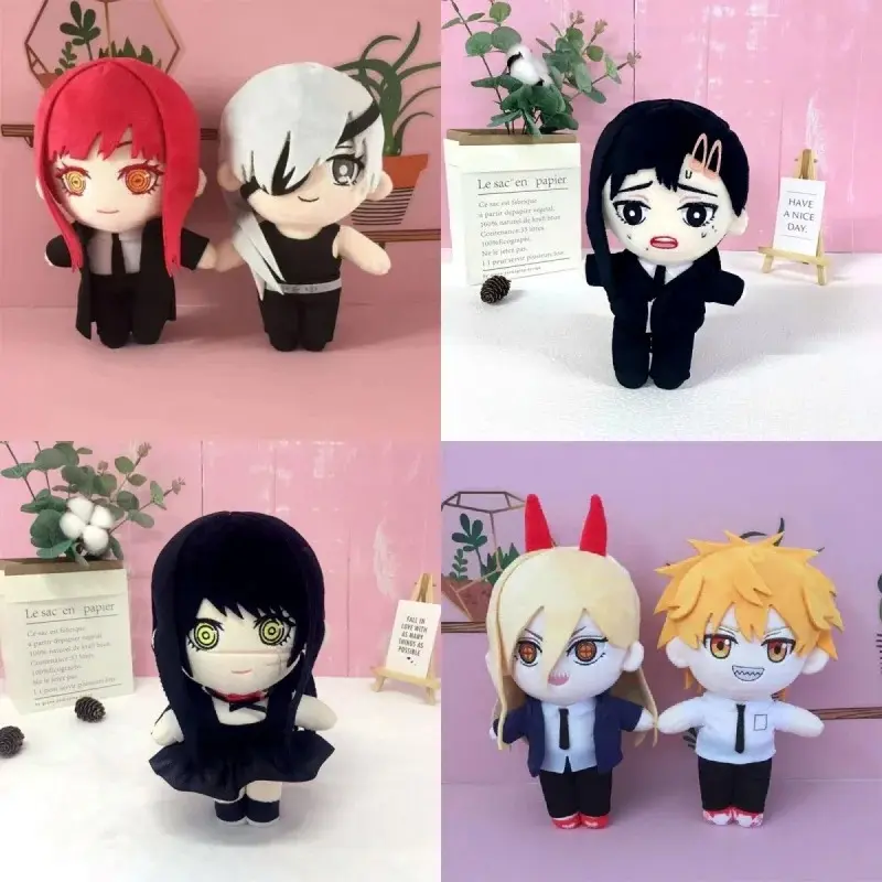 In Stock 20cm Anime Chainsaw Man Soft Fabric Stuffed Doll Toy - 3+ Years Kids Gift, Anime Collectors Item Featuring Makima, Power, Higashiyama Kobeni, Angel Devil, Hayakawa Aki, Mitaka Asa, Reze