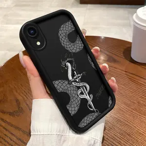 iPhone 17 phone case, sword and snake graffiti creative fashion new Japanese design, high quality, high aesthetic value, unique, suitable for Apple 17, 16, 15, 14, 13, 12, 11 and other Apple phone models