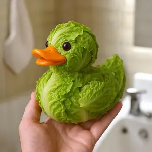Creative Cabbage Duck Statue, Unusual Vegetable Series Home Decor, Desktop Ornament, 1pcs Creative Decoration for Living Room