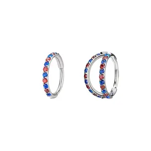 OUFER 4th of July 20G Stainless Steel Hinged Segment Nose Rings