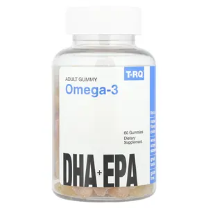 T-RQ Adult Gummy Omega-3, DHA + EPA, Lemon, Orange, Strawberry, 60 Gummies