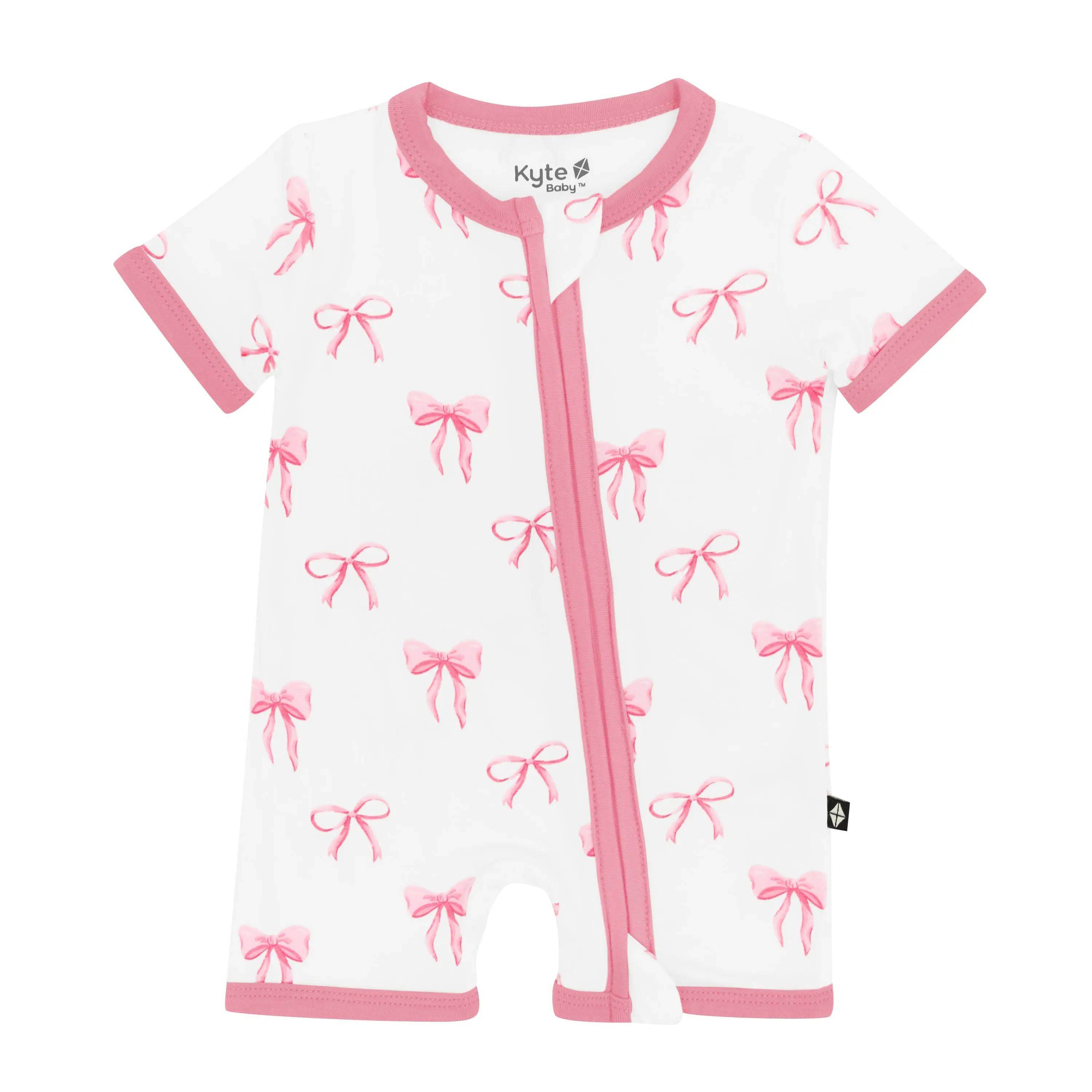 Zippered Shortall Romper in Bow Zippered Shortall Romper in Bow