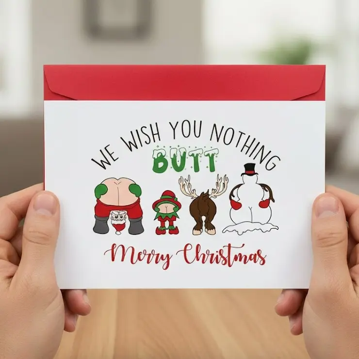 Best Funny Christmas Card with Envelope, 1 Count Funny Christmas Card, Unique Holiday Greeting Card for Friend, Family, Colleague, Her, Him,...