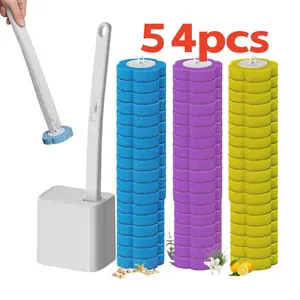 36/54Pcs Disposable Toilet Cleaning Brush Set with Wand, All-in-1 Bathroom Toilet Bowl Cleaner, Multi-functional Sink & Bathtub Scrubber Kit