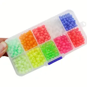 Luminous Fishing Space Beans with Box - Glow-in-the-Dark Round Float Balls Stopper Rigging Beads for Tackle Lure Accessories