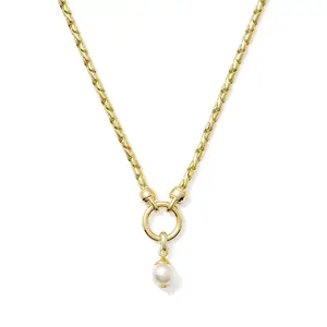 Kendra Scott 14K Gold Over Brass Sawyer Chain Necklace - Gold/White Pearl