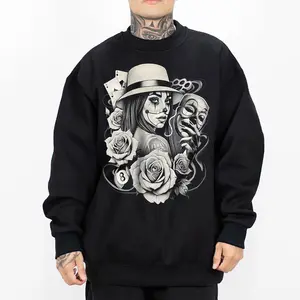 Chicano Clothing,Payasa Smile now cry later Gangster clothes, Hoodies for men, Men's clothing, Streetwear, Graphic tee Oversized Fabric