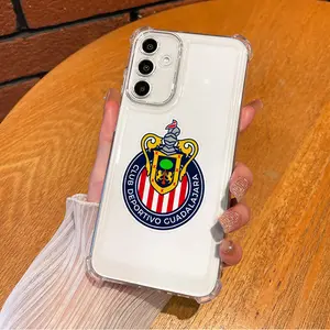 Football Fans Soccer Club Chivas Pattern Aesthetic TPU Casing For SAMSUNG GALAXY A14A15A16A25A26A34A35A36A53A54A55A56 4G 5G IPHONE 16 17 Pro Max Four Corners Transparent Soft Silicone TPU Gift Shockproof Anti-Drop Phone Cases Shell Cover L1710