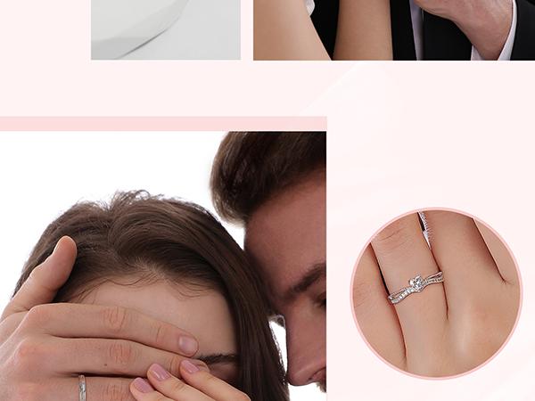 MEISSA Timeless Love Couples' Rings S925 Sterling Silver Mens Womens Matching Heart Diamond Wedding Band Size Adjustable Personalized Gift Engrave Promise Ring Minimalist Stackable Perfect Gift Women Wedding Bands for Women Engagement Christmas Gifts MEISSA Timeless Love Couples' Rings S925 Sterling Silver Mens Womens Matching Heart Diamond Wedding Band Size Adjustable Personalized Gift Engrave Promise Ring Minimalist Stackable Perfect Gift Women Wedding Bands for Women Engagement Christmas Gifts