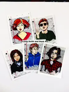 The Breakfast Club Movie Stickers Original Art by Corey Morel Waterproof Vinyl 5 Mini or 5 Large Stickers Perfect for 80s Lovers