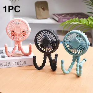 USB Rechargeable Folding Fan, 8-Prong Design, Small Desktop Quiet Mini Foldable Fan, Octopus Handheld Fan Stand, Ideal for Summer Dorm Office Car Home Camping, Portable Fan