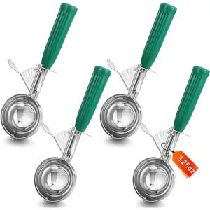 Cookie Scoops Ice Cream Scooper with Trigger Release Portion Scoop Stainless Steel for Portion Control, Baking Food, Cookie Dough (3.25 oz,Green)