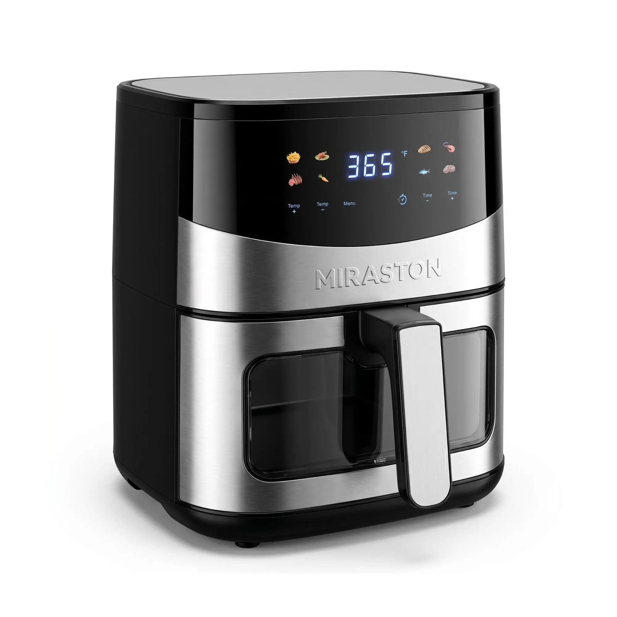 MIRASTON 6.5QT Family-Size Air Fryer, Digital Air Fryer with Visible Window, 8 Cooking Presets, Nontoxic, Dishwasher-Safe Basket, 1400W