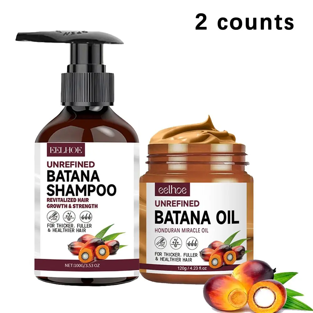 Batana Oil Restorative Shampoo Set, Rich in Coconut Oil and Vitamins Hydrating Shampoo, 2 Counts/set Moisturizing & Nourishing Hair Care Kit, Hair Care & Styling Product for Men & Women, Haircare, Nutritive Shampoo