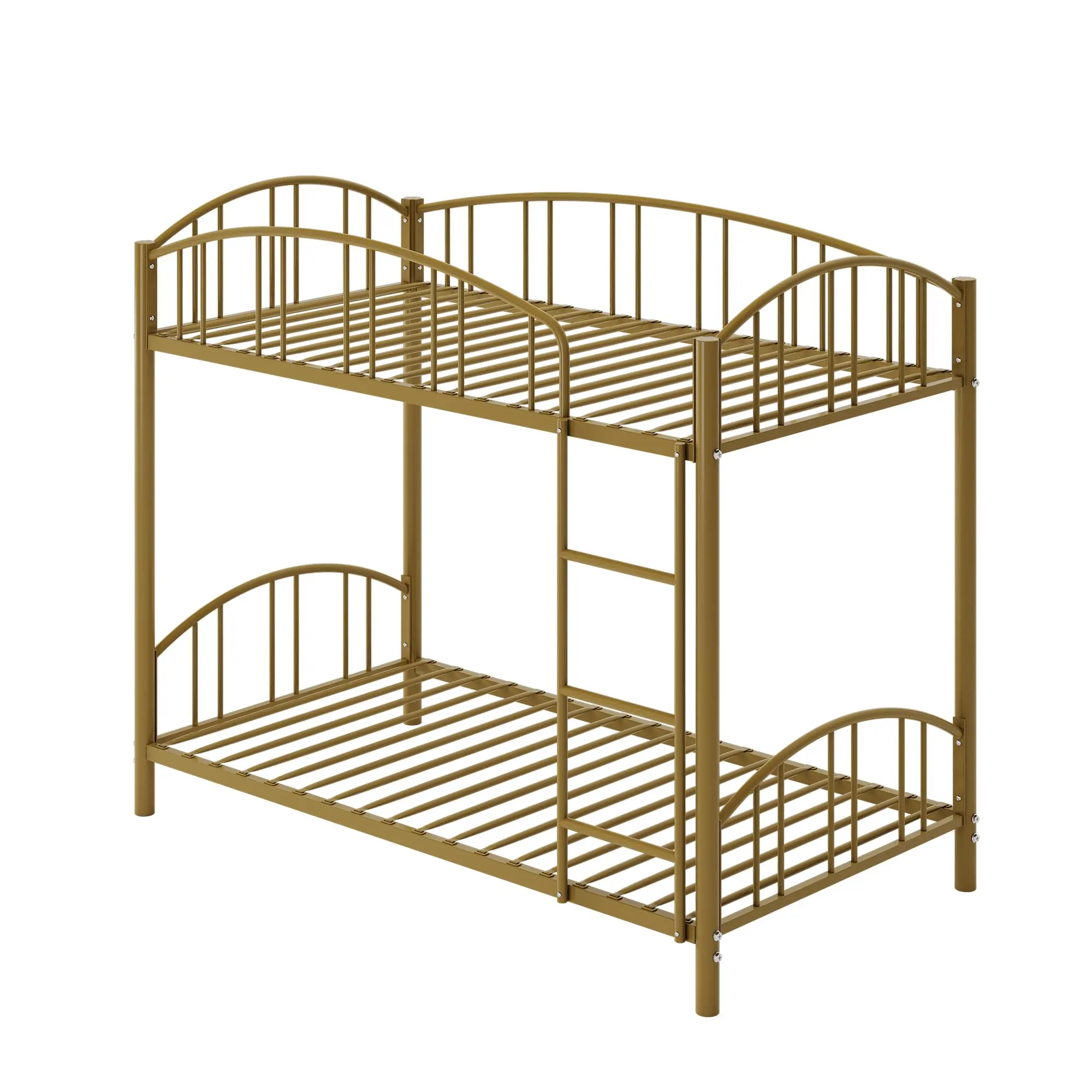 Garvee Bunk Bed Twin Over Twin with Stairs and Arched Guardrail