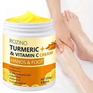 RS ROHAJSHOP Turmeric Dry & Cracked Hand Foot Care Cream 250g - Anti-Crack Moisturizing Light Beige for Hands Feet Ankles Elbows Daily Hydrate Moisturizer Hydrating Moisture Nails Manuka Honey Balm Stick