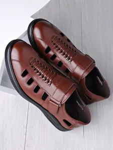 Men's Hole-In-One Shoes, Spring Summer Casual Leather Shoes, Outdoor Cool Sandals, Business Casual Shoes, Daily Walking Shoes, Footwear, Rubber