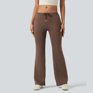Halara Low Rise Drawstring Flare Casual Pants with Pockets