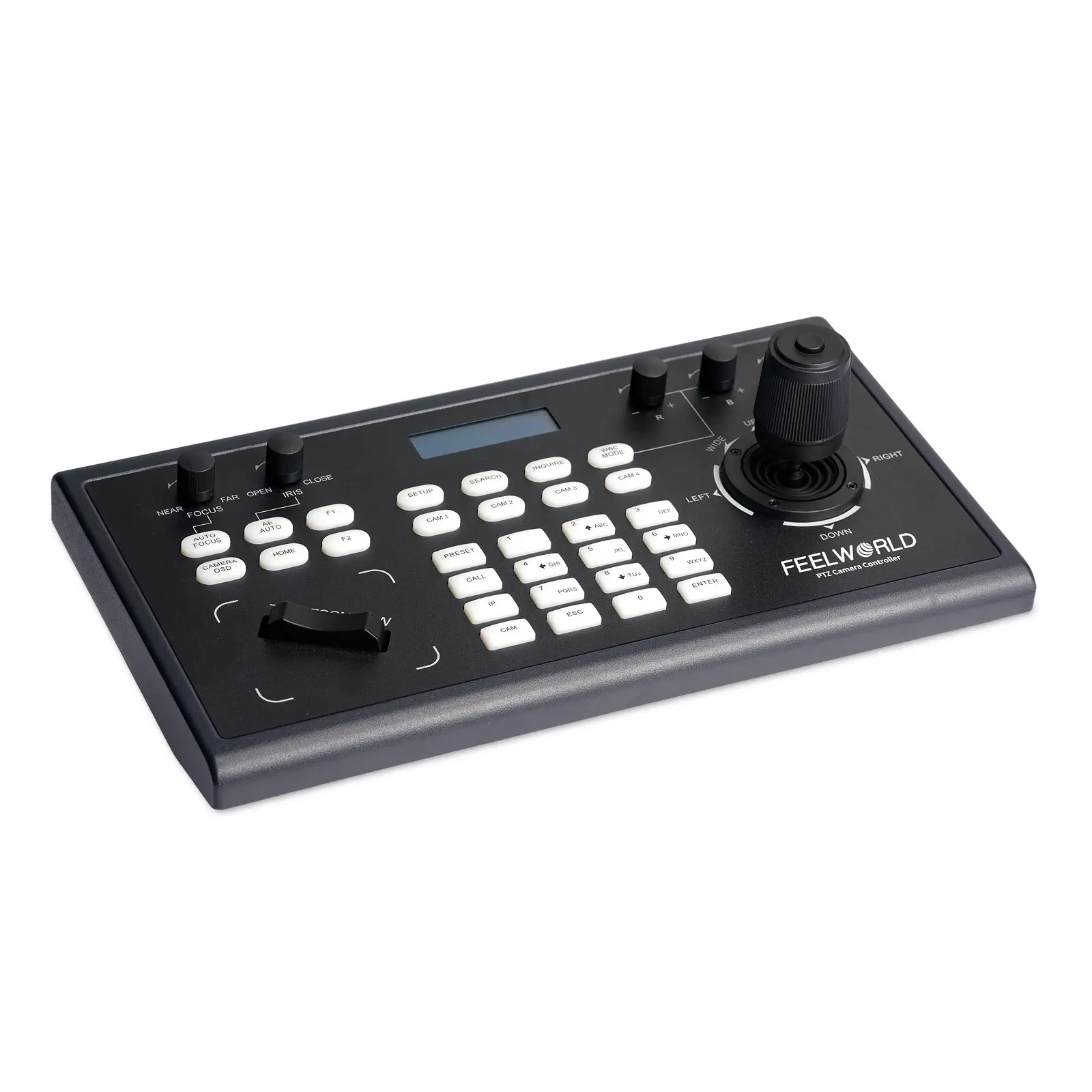 FEELWORLD KBC10 PTZ Camera Controller with Joystick, Keyboard Control, LCD Screen, PoE & Ethernet Support for Live Streaming, Live Video Production (Precision Adjustment for PTZ Camera Movement)