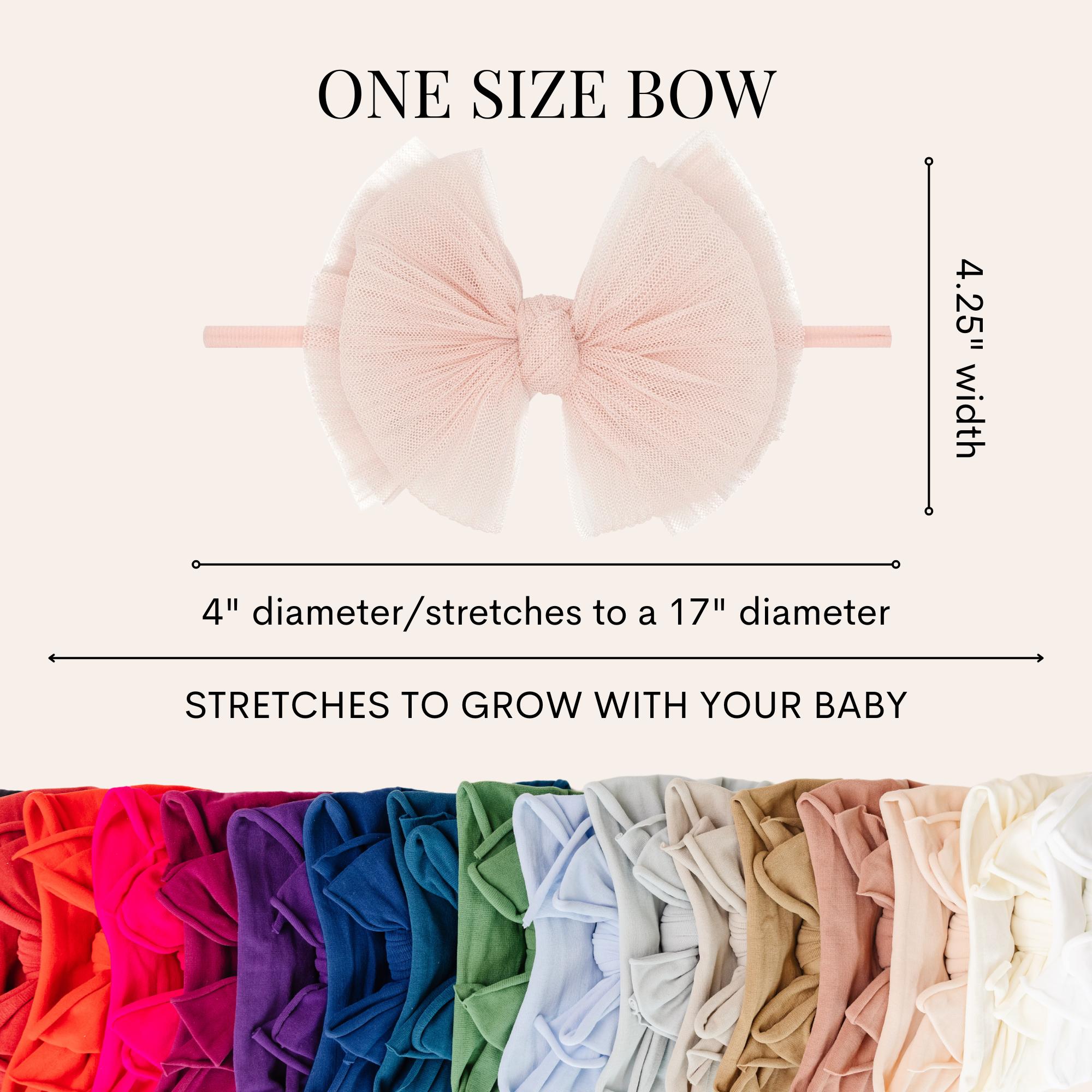 Baby Bling® Tulle FAB® Skinny thin soft nylon headband with tulle bow
