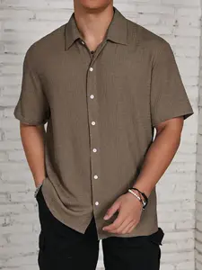 Men's Casual Fitted Jacquard Knit Shirt, Perfect for Holidays, Home, Gatherings & Travel, Comfortable Fit for Everyday Wear