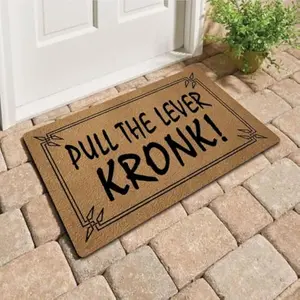 Funny Welcome Mat with Rubber Back Pull The Lever Kronk Funny Doormat With Saying for Entrance Way Indoor Decor Mats for Front Porch Door Mat No Slip Kitchen Rugs and Mats Novelty Gift