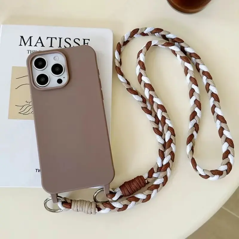 Simplified Liquid Silicone Crossbody Strap Suitable for IPhone 17 16 15 14 13 12 11 Pro Max Plus Cell Phone Accessories Phone Case Crossbody Lanyard
