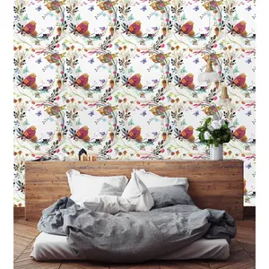 Birds and Flowers Wallpaper